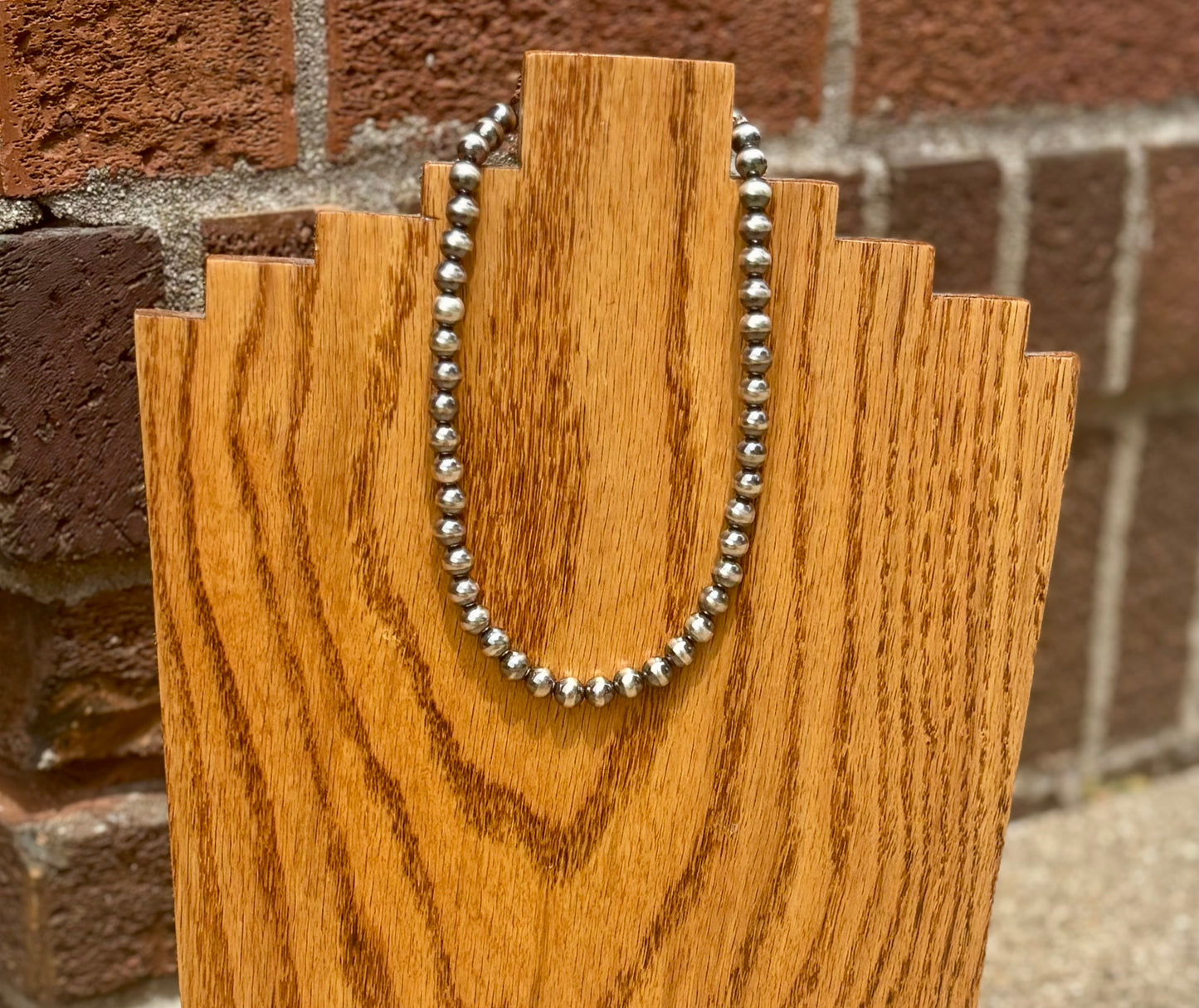 8MM 14 inch Navajo Pearl Necklace