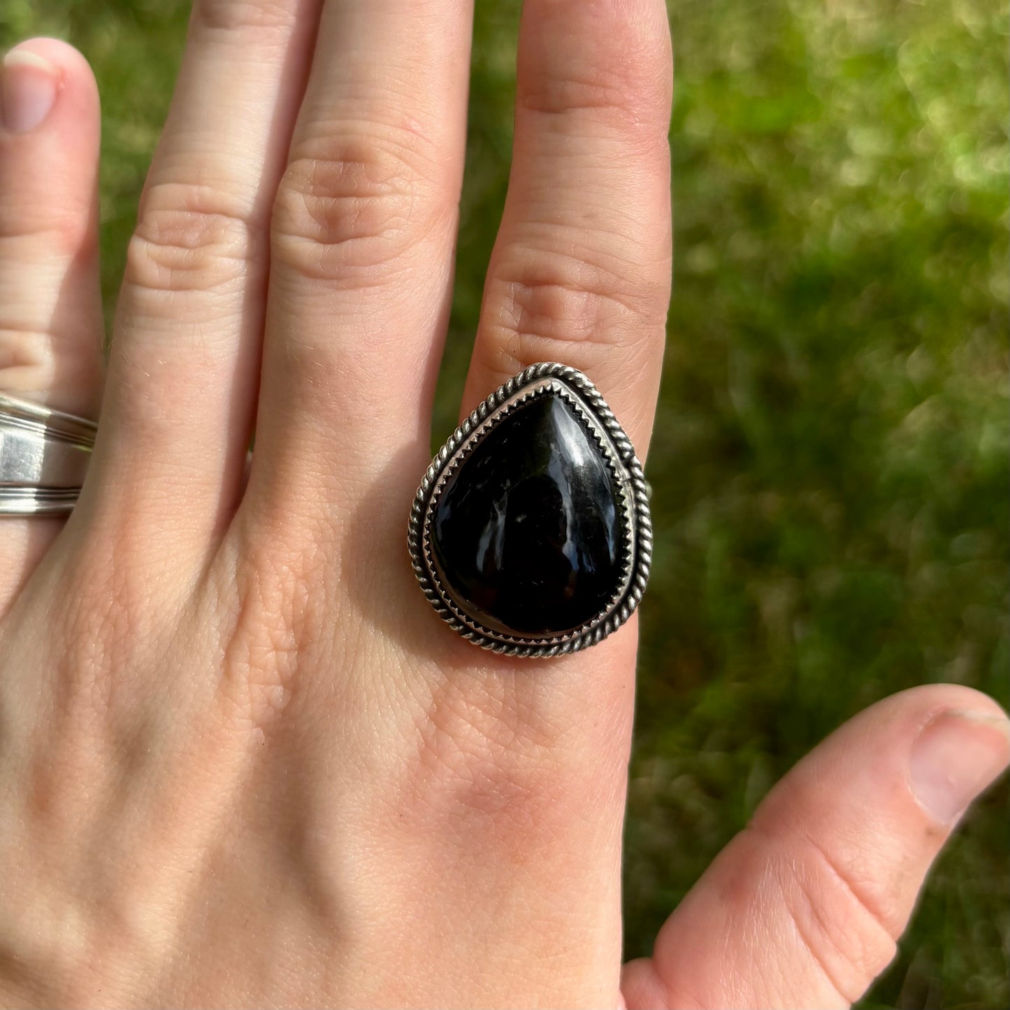 Black Onyx Ring - Size 8