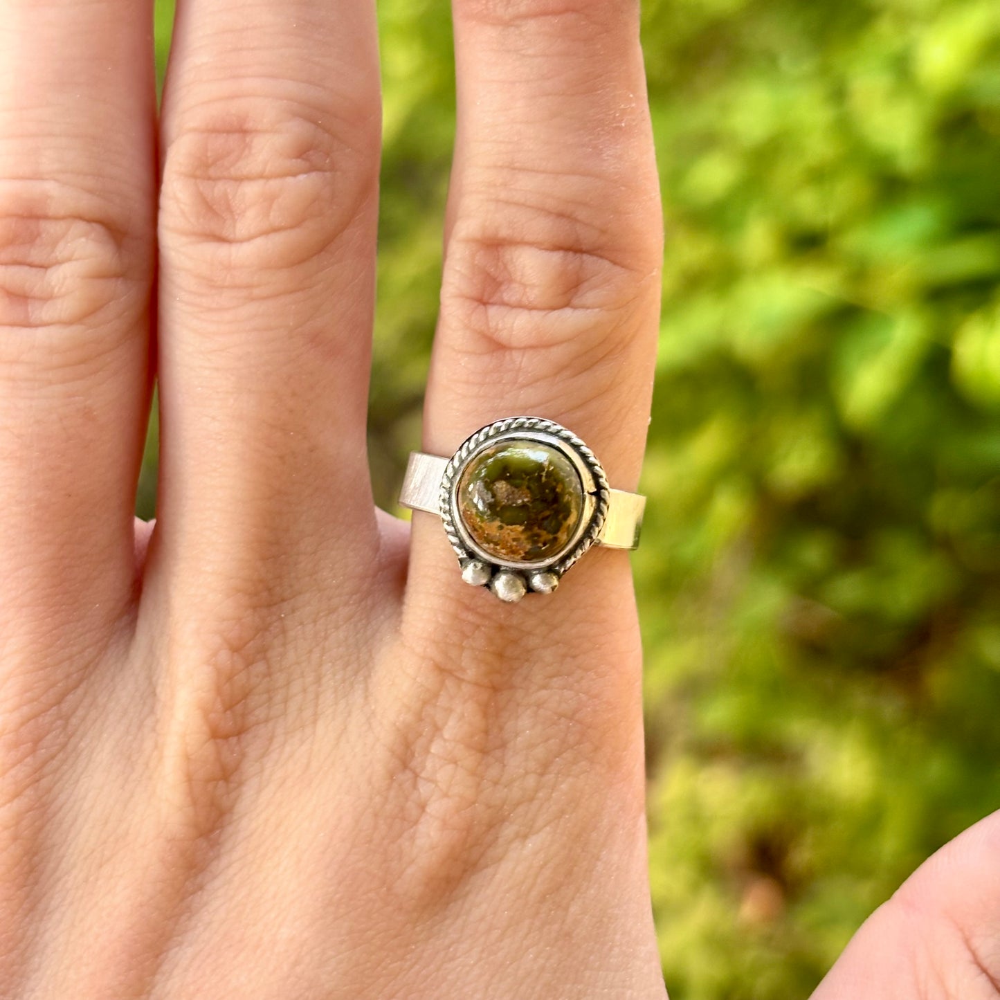Deep Green Turquoise Ring