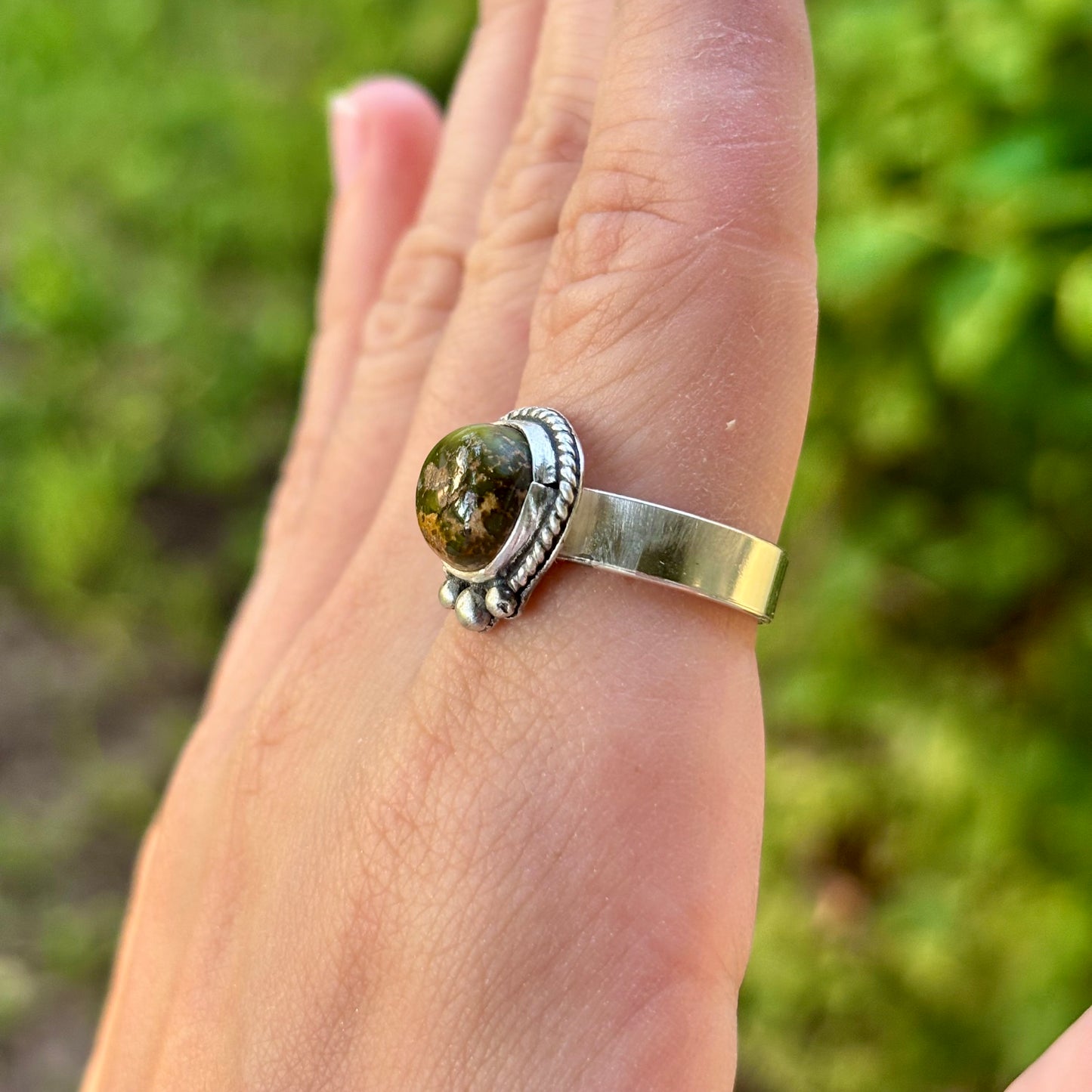 Deep Green Turquoise Ring