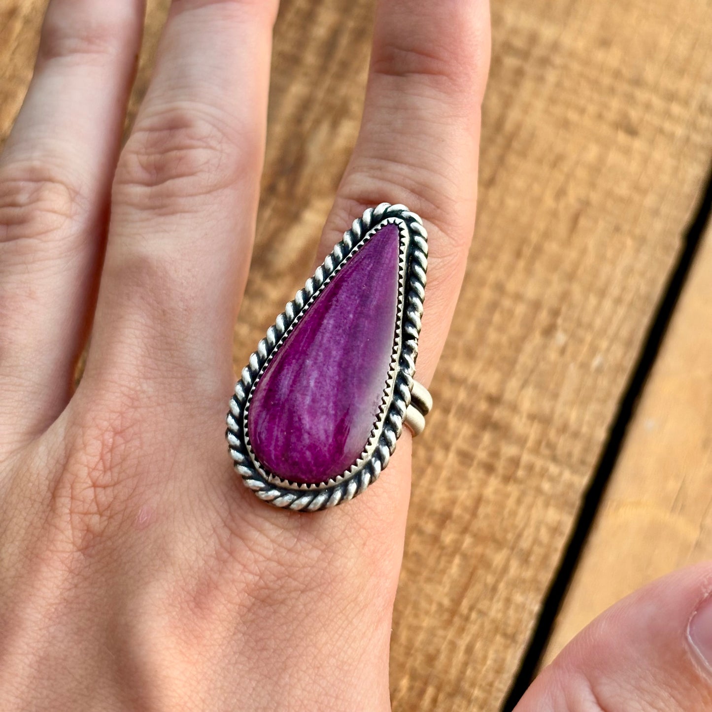 Purple Spiny Statement Ring