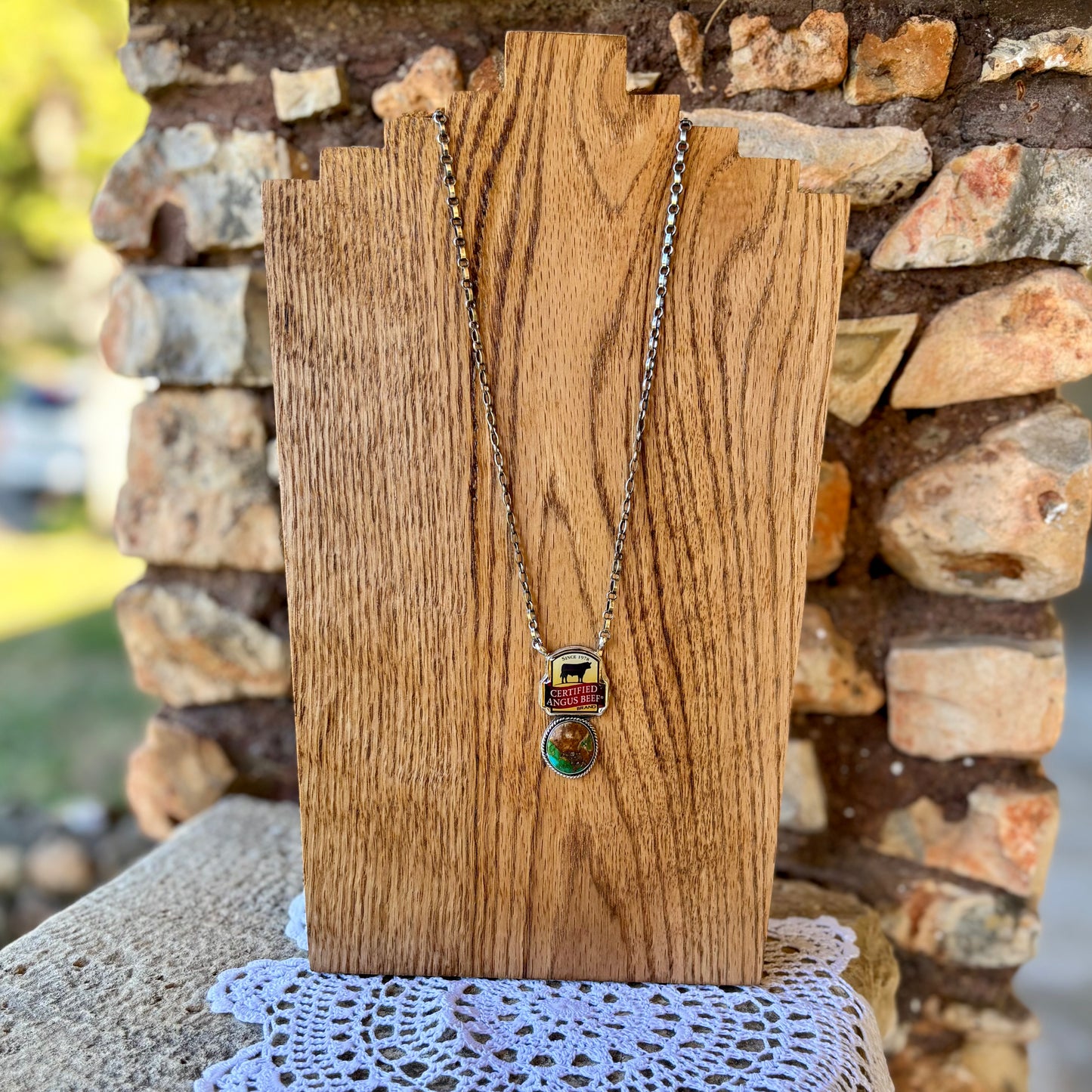 Green Turquoise CAB Necklace
