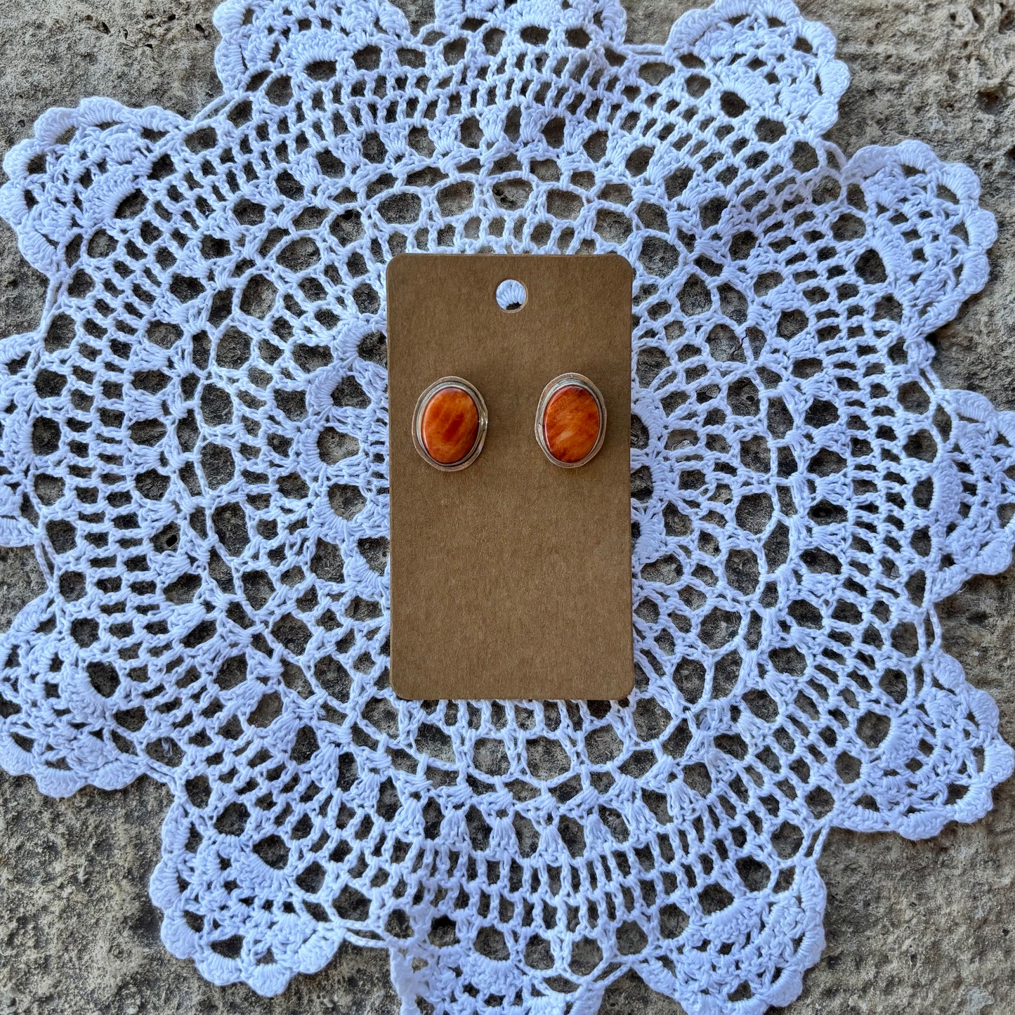Orange Spiny Earrings