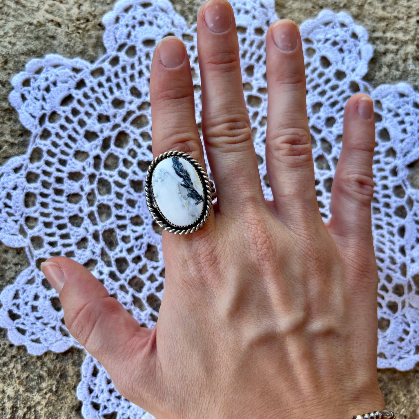 White Buffalo Ring - Size 9