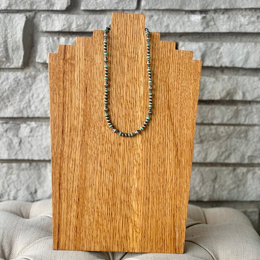 Green Turquoise + Pinch Beads Necklace