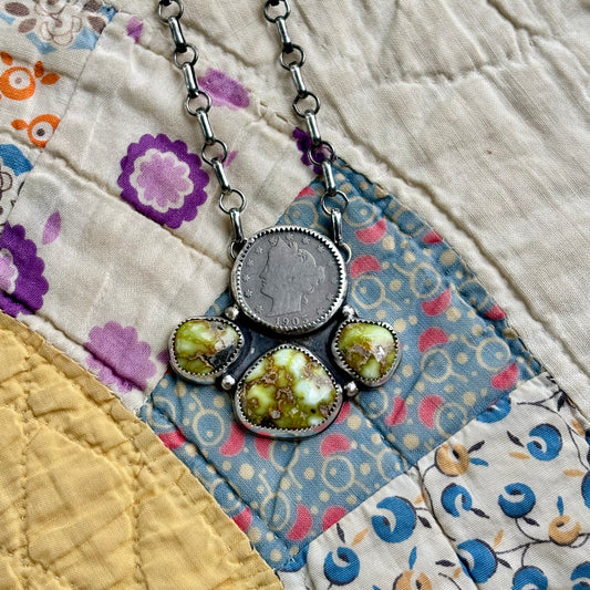 Liberty Dime + Palomino Necklace