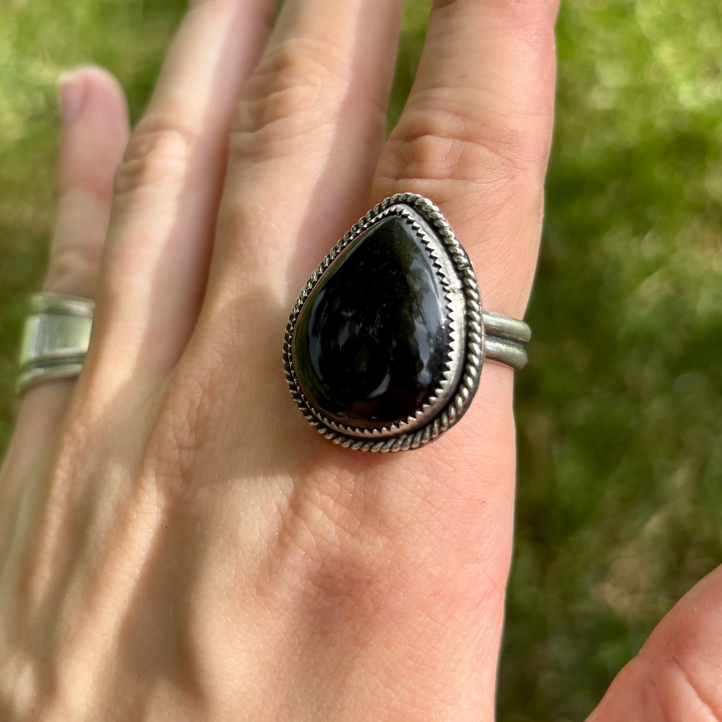 Black Onyx Ring - Size 8