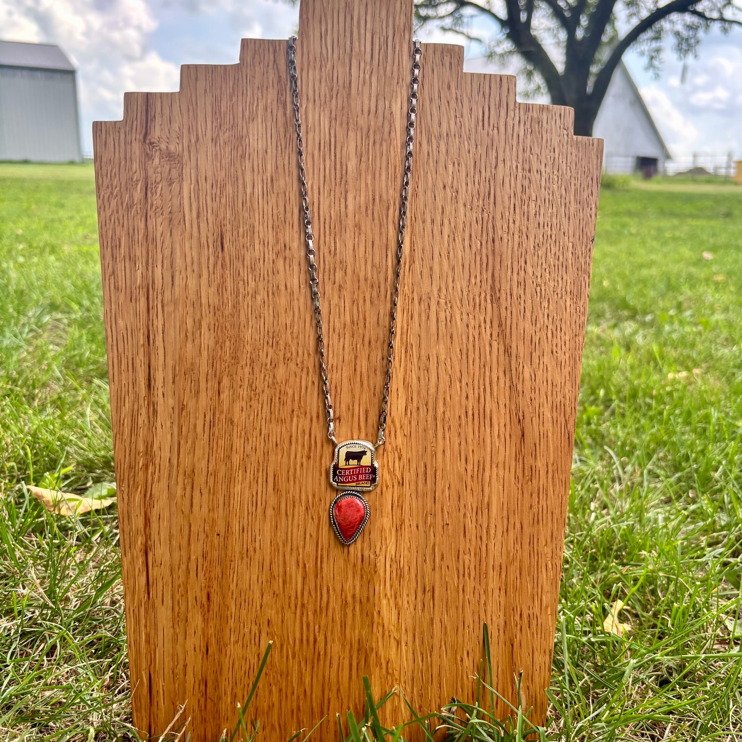 CAB Red Spiny Necklace