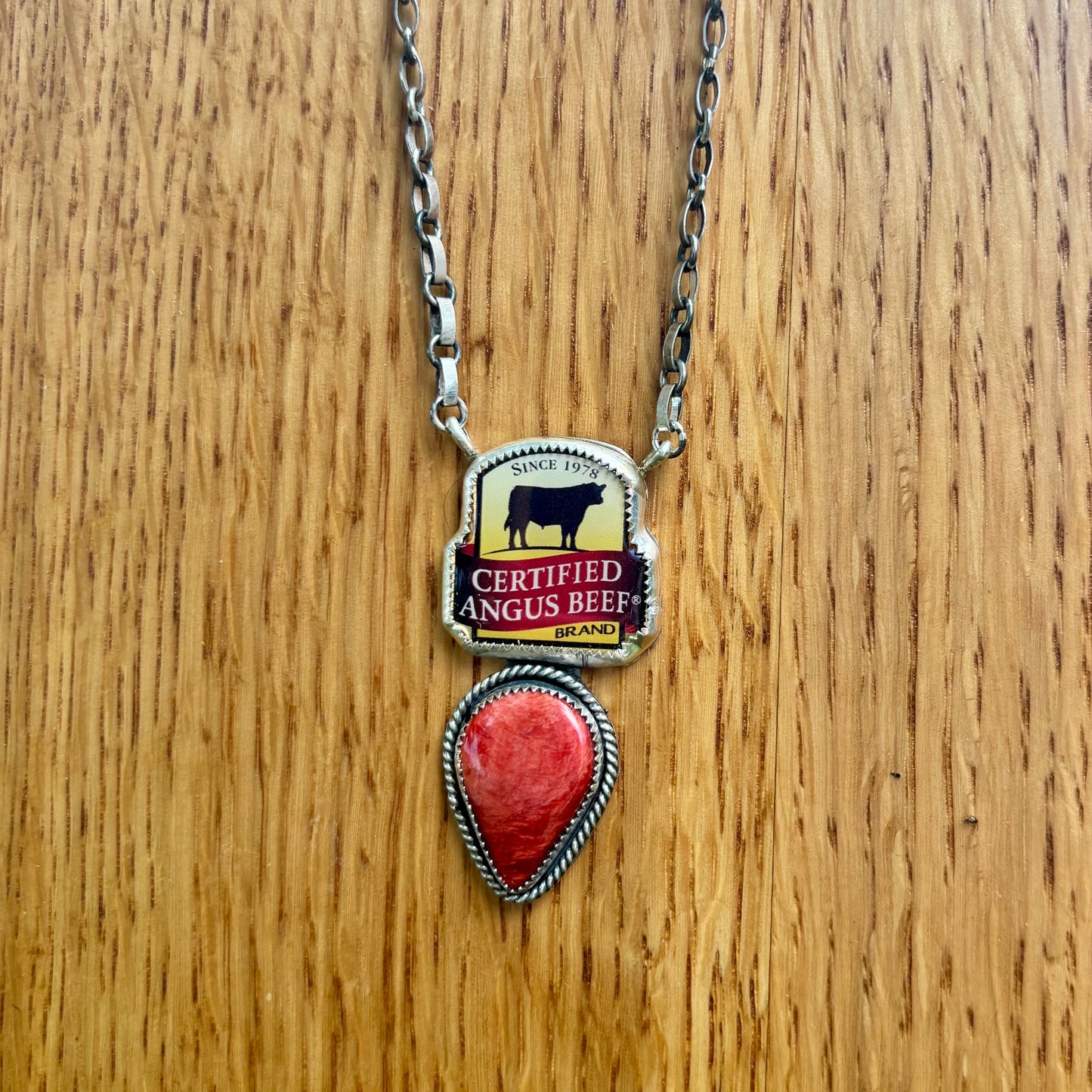 CAB Red Spiny Necklace