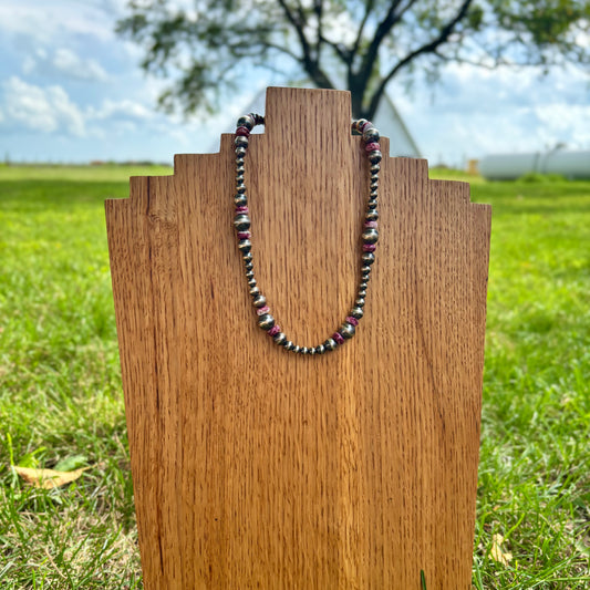 Purple Spiny + Stamped Saucer Necklace