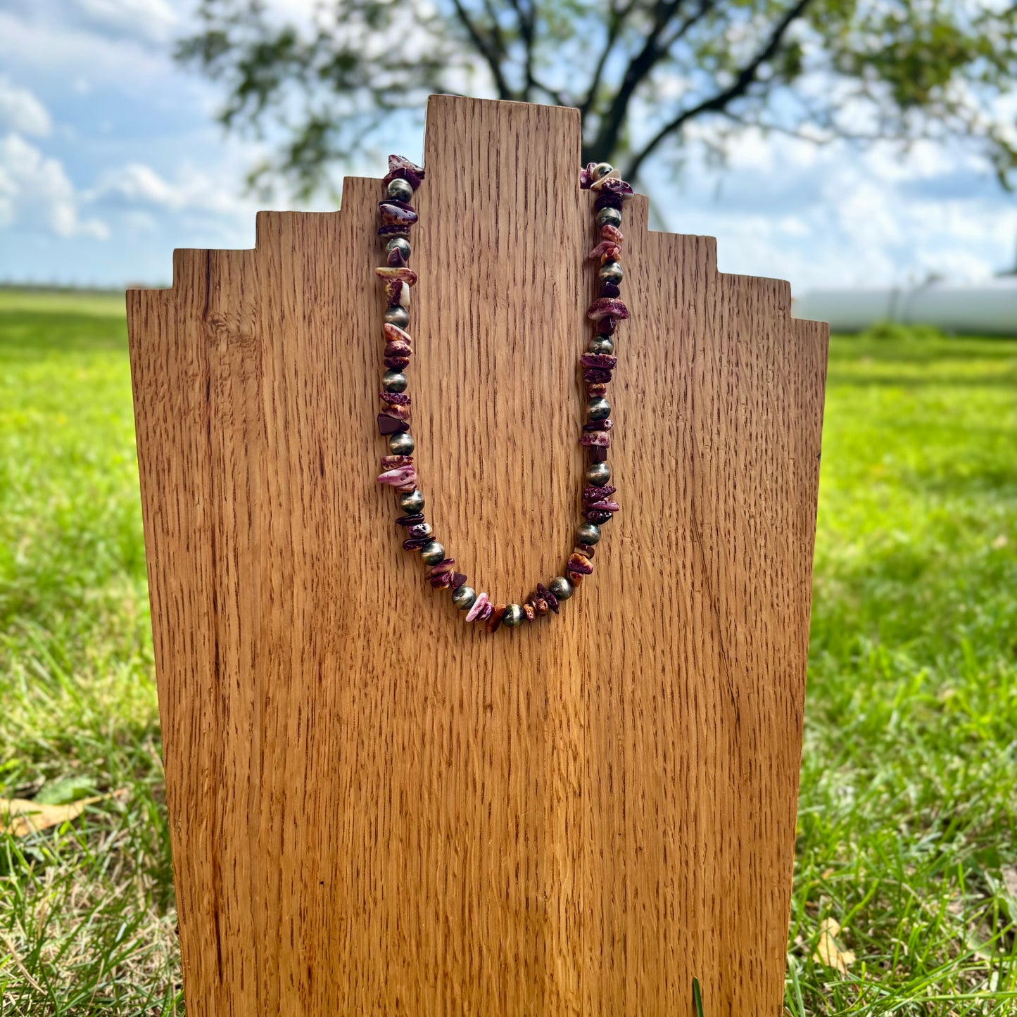 Purple Spiny Chip Necklace