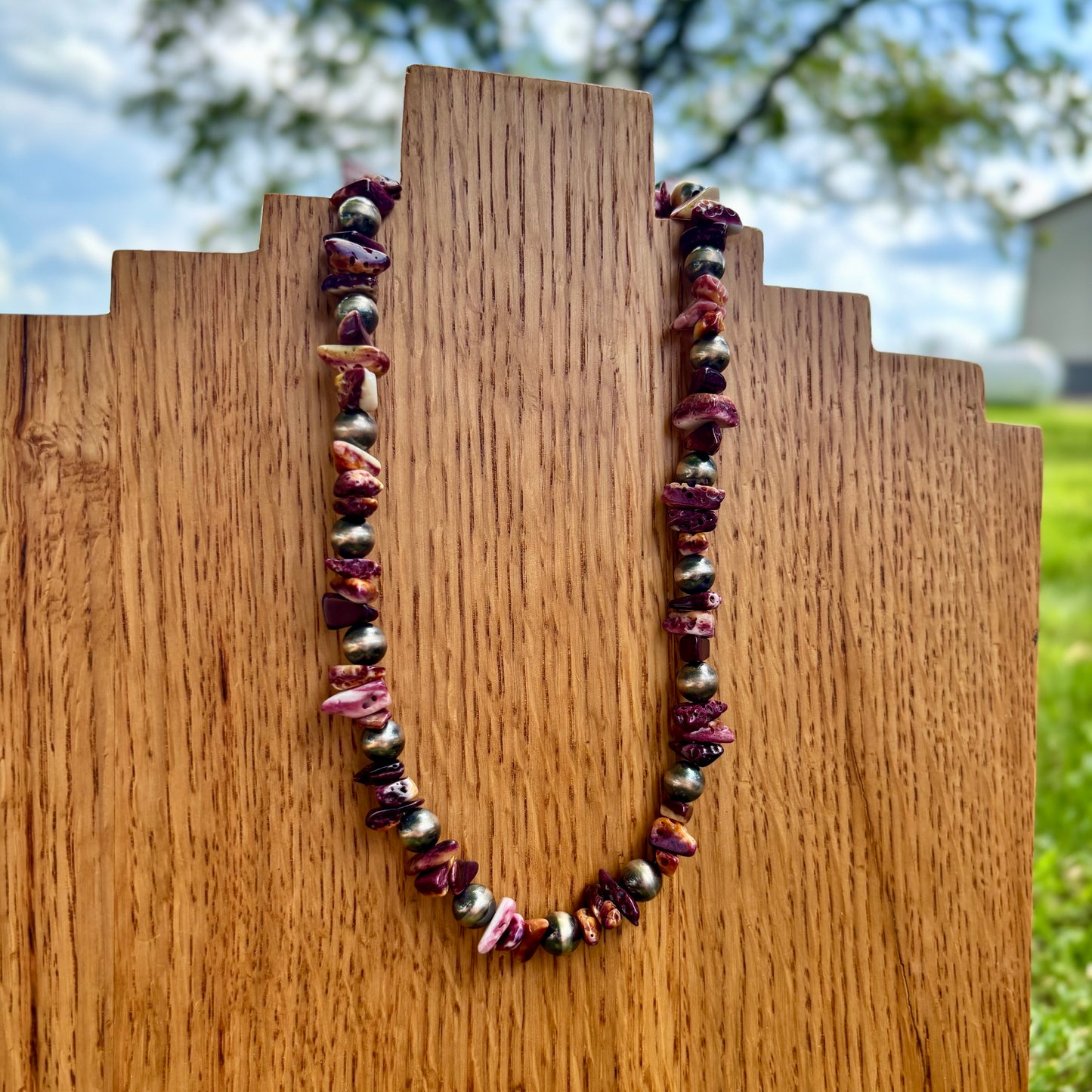 Purple Spiny Chip Necklace