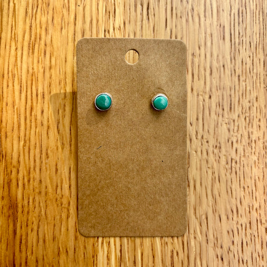 Green Turquoise Button Studs