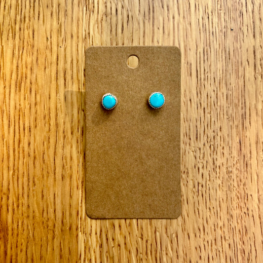 Kingman Turquoise Button Studs