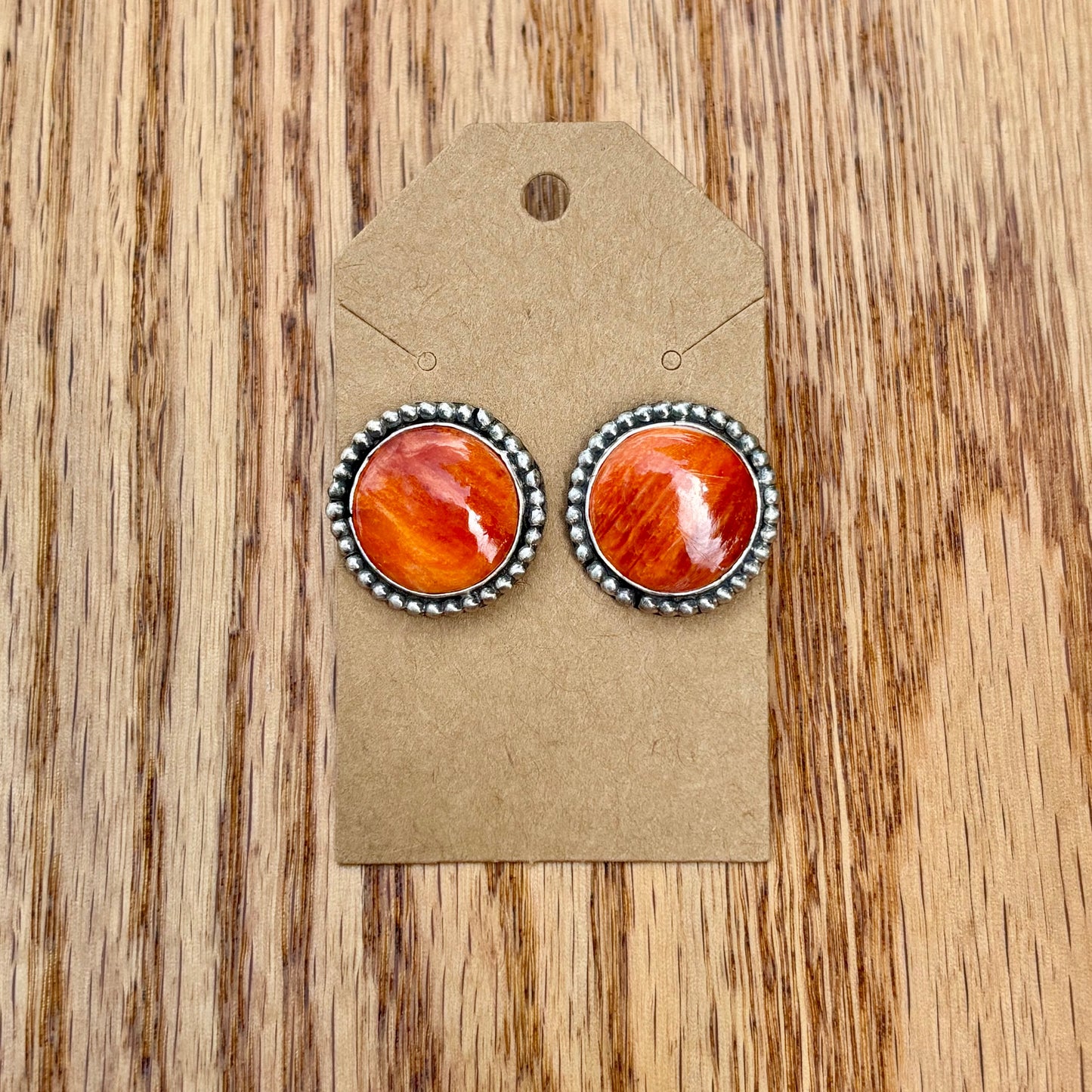 Orange Spiny Earrings