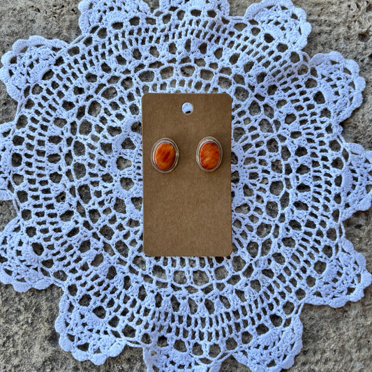 Orange Spiny Earrings