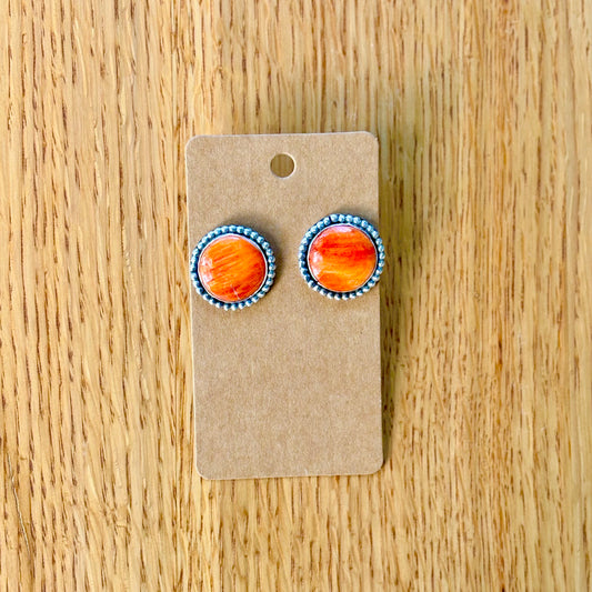 Orange Spiny Earrings